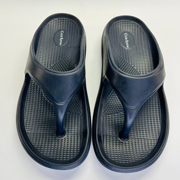 Club Room Mens Remy Thong Sandals Size 9M Navy Blue Slip On Summer Casual - Picture 1 of 11